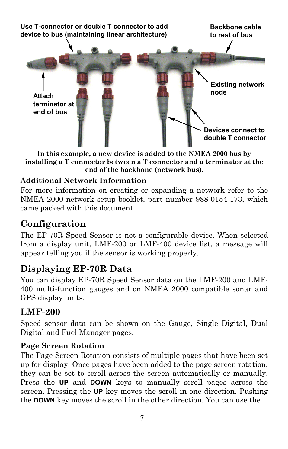 Configuration, Displaying ep-70r data, Lmf-200 | Lowrance electronic Electronic Speed Sensor EP-70R User Manual | Page 7 / 16