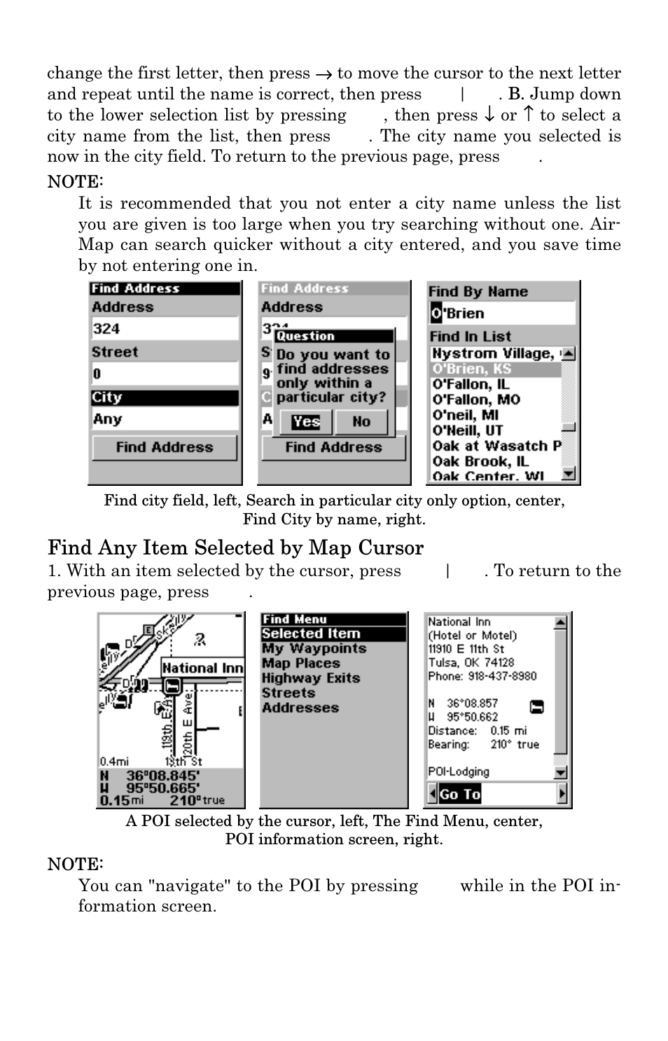 Find any item selected by map cursor | Lowrance electronic 500 User Manual | Page 109 / 132