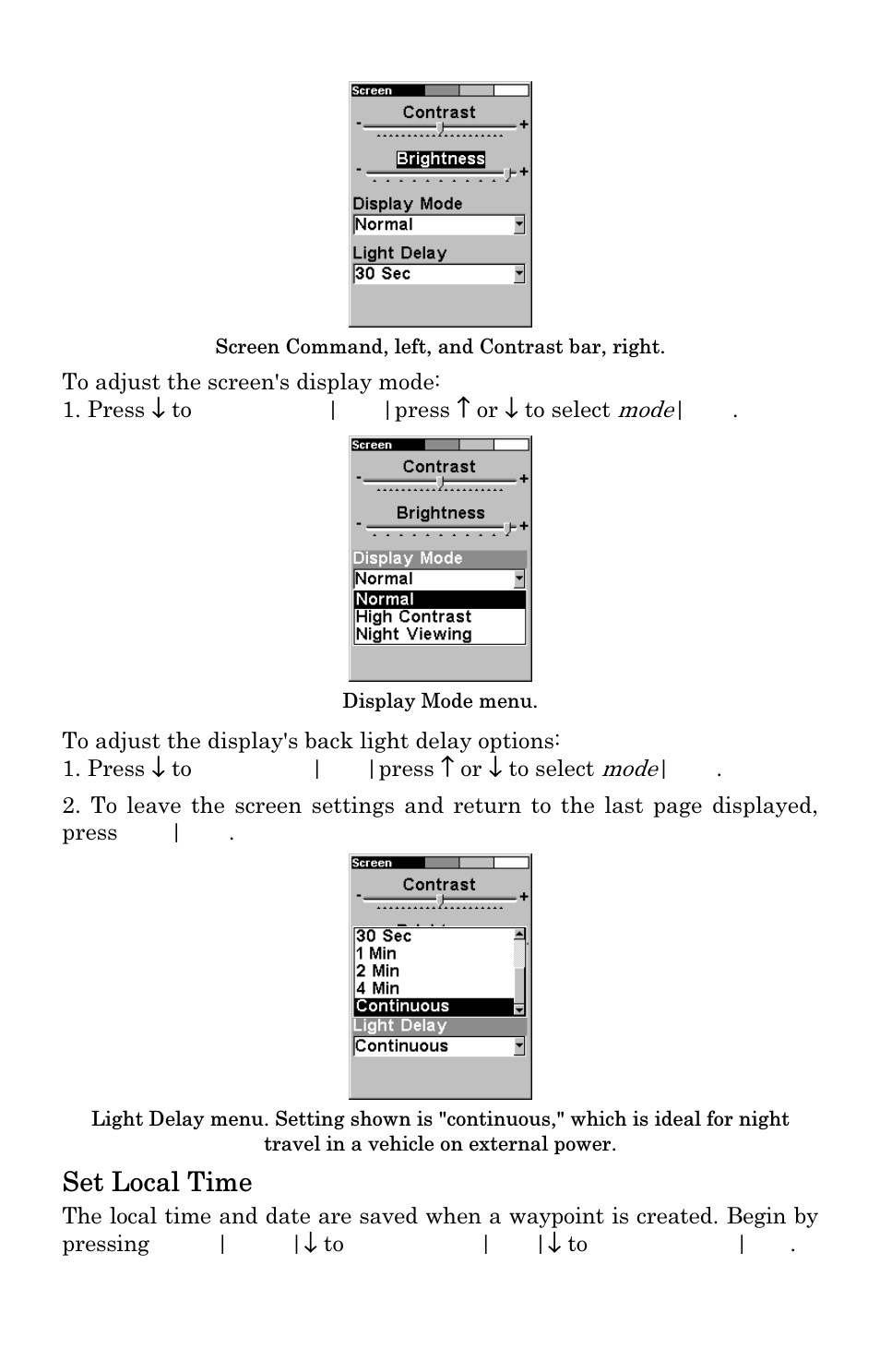 Set local time | Lowrance electronic 500 User Manual | Page 93 / 132