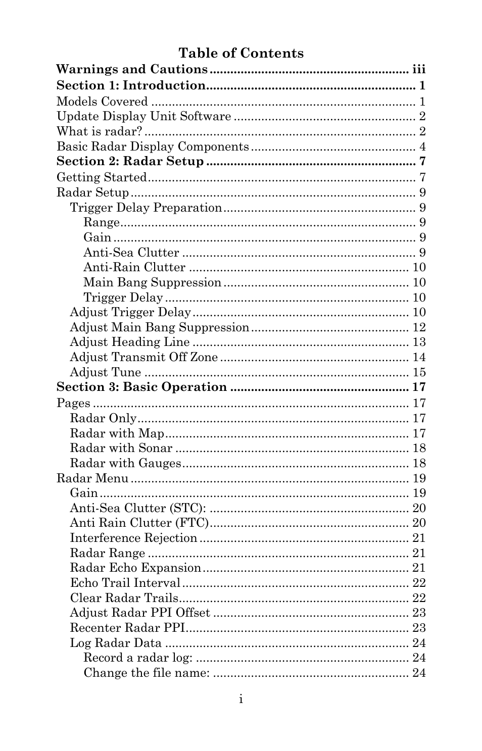 Lowrance electronic LRA-1000 User Manual | Page 3 / 60