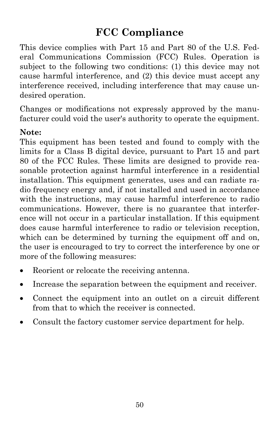 Fcc compliance | Lowrance electronic LRA-1000 User Manual | Page 56 / 60