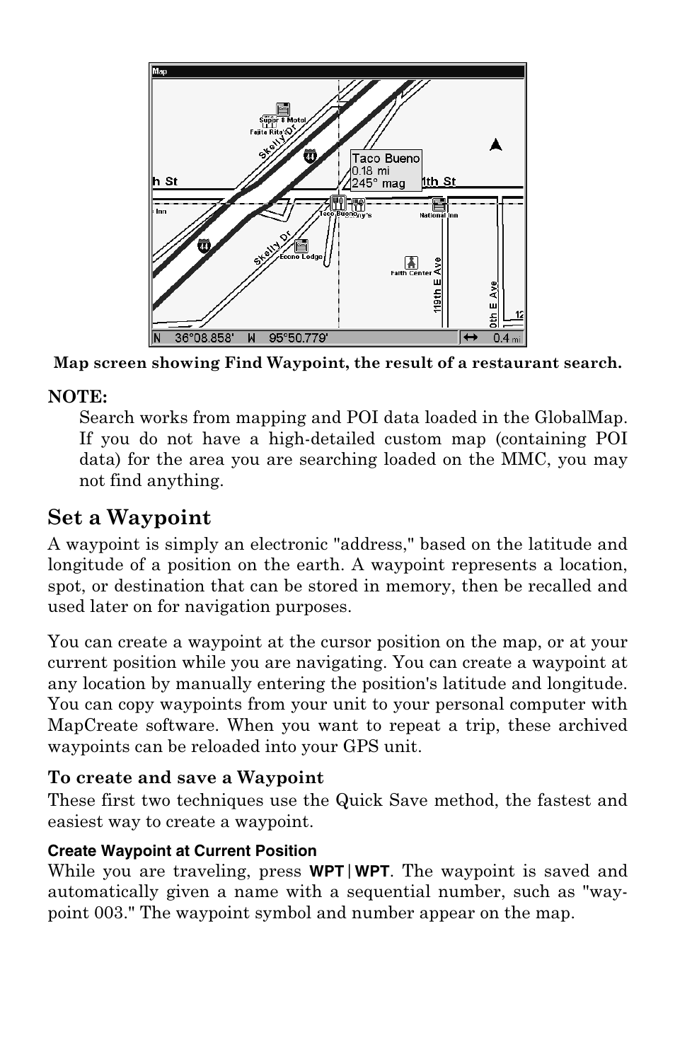 Set a waypoint | Lowrance electronic Lowrance GlobalMap 6500C User Manual | Page 51 / 144