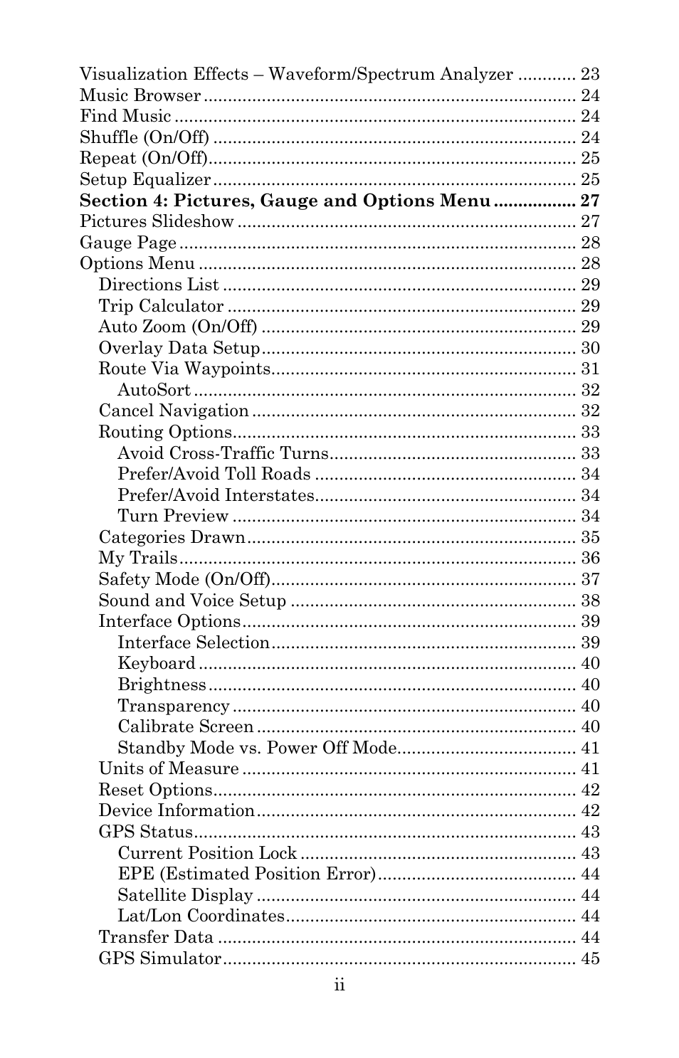 Lowrance electronic Lowrance iWAY 250C User Manual | Page 4 / 76