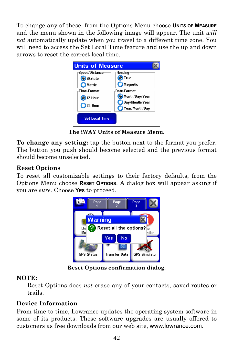 Lowrance electronic Lowrance iWAY 250C User Manual | Page 48 / 76