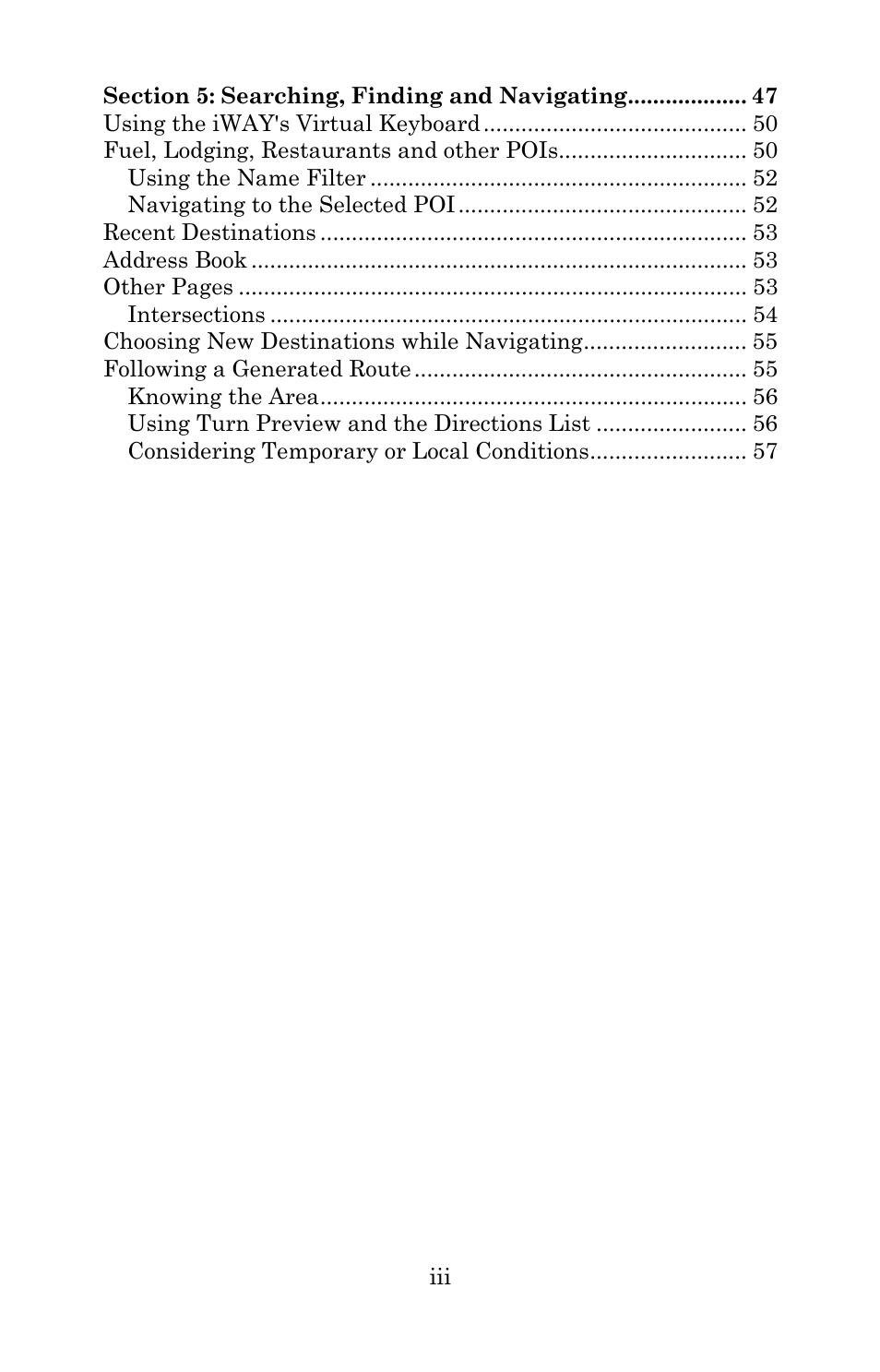 Lowrance electronic Lowrance iWAY 250C User Manual | Page 5 / 76