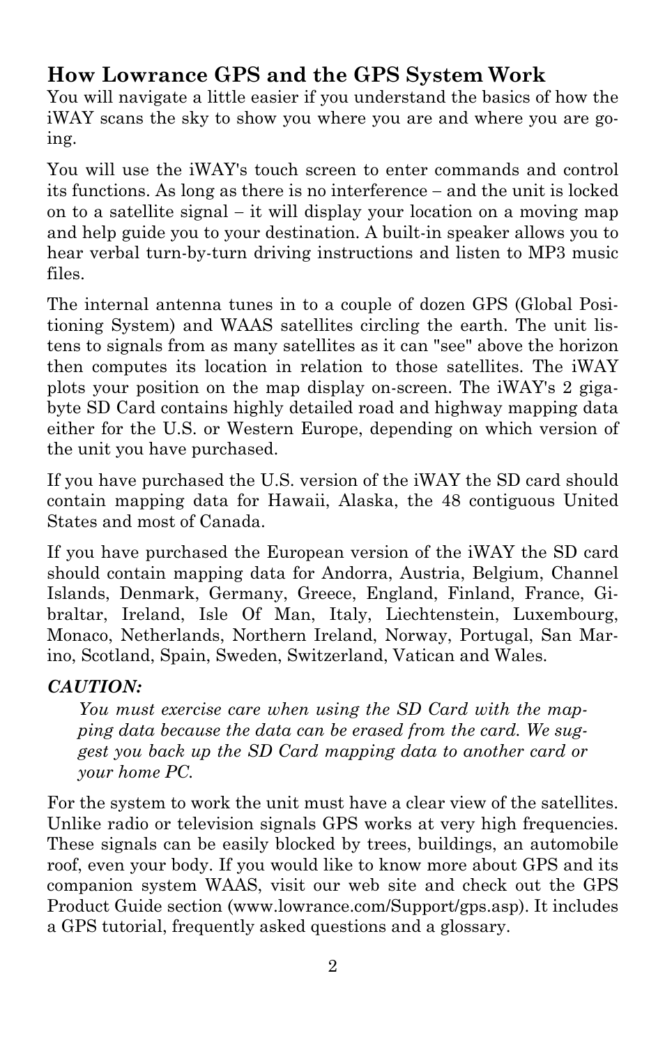 How lowrance gps and the gps system work | Lowrance electronic Lowrance iWAY 250C User Manual | Page 8 / 76