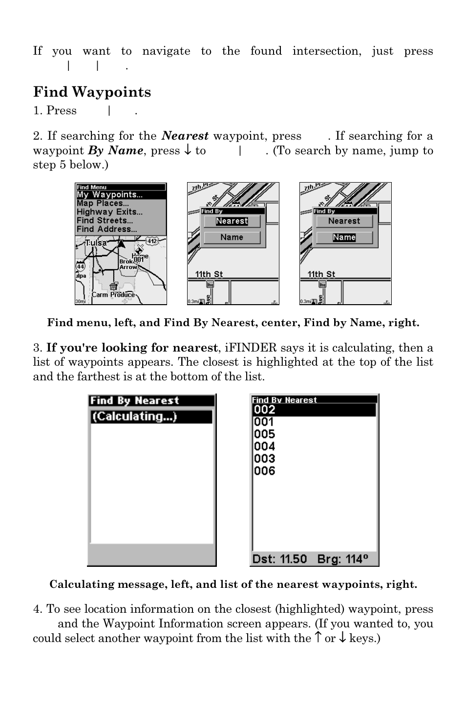 Find waypoints | Lowrance electronic Mapping GPS & MP3 Player User Manual | Page 104 / 124
