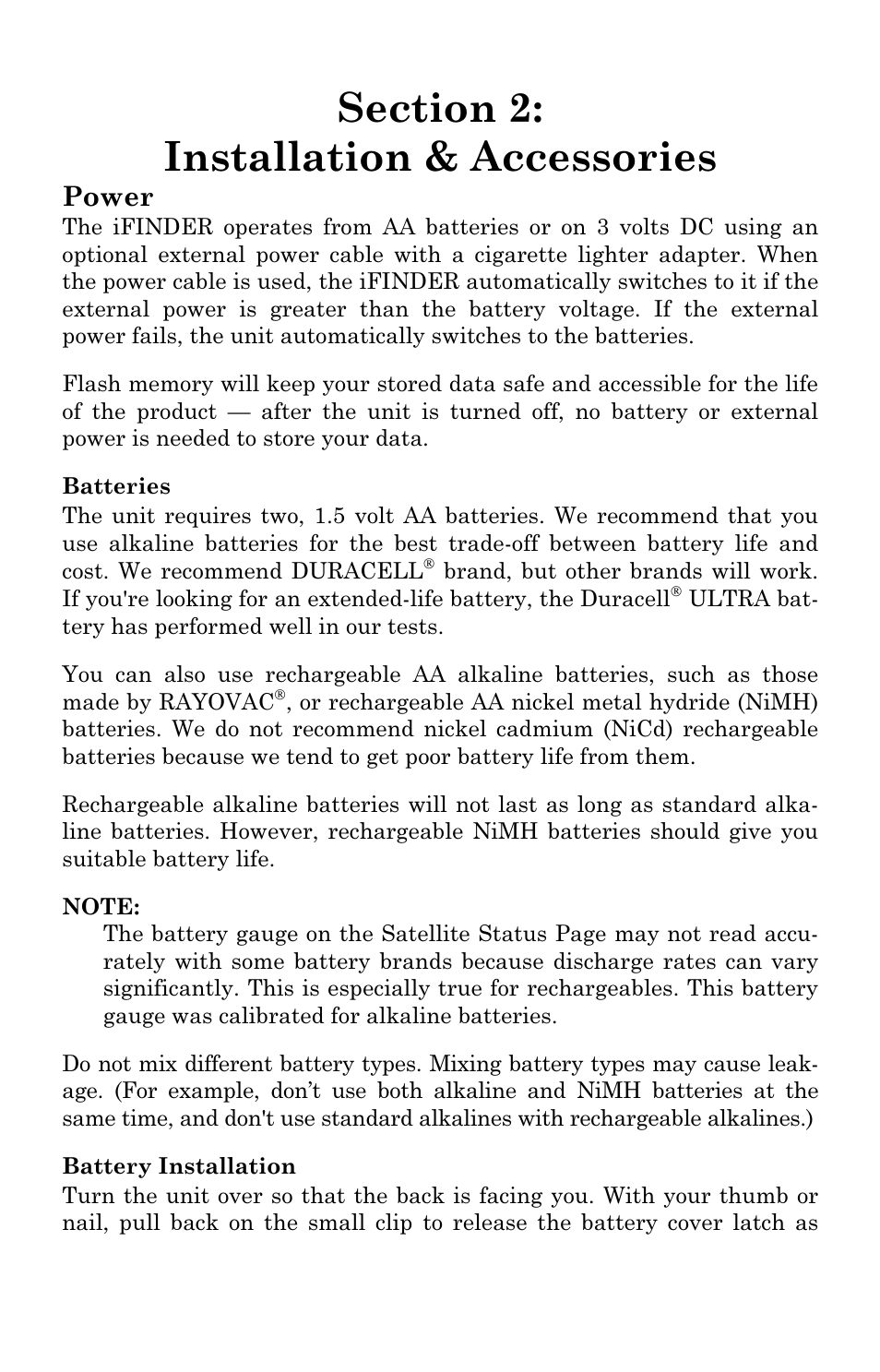 Power | Lowrance electronic Mapping GPS & MP3 Player User Manual | Page 13 / 124
