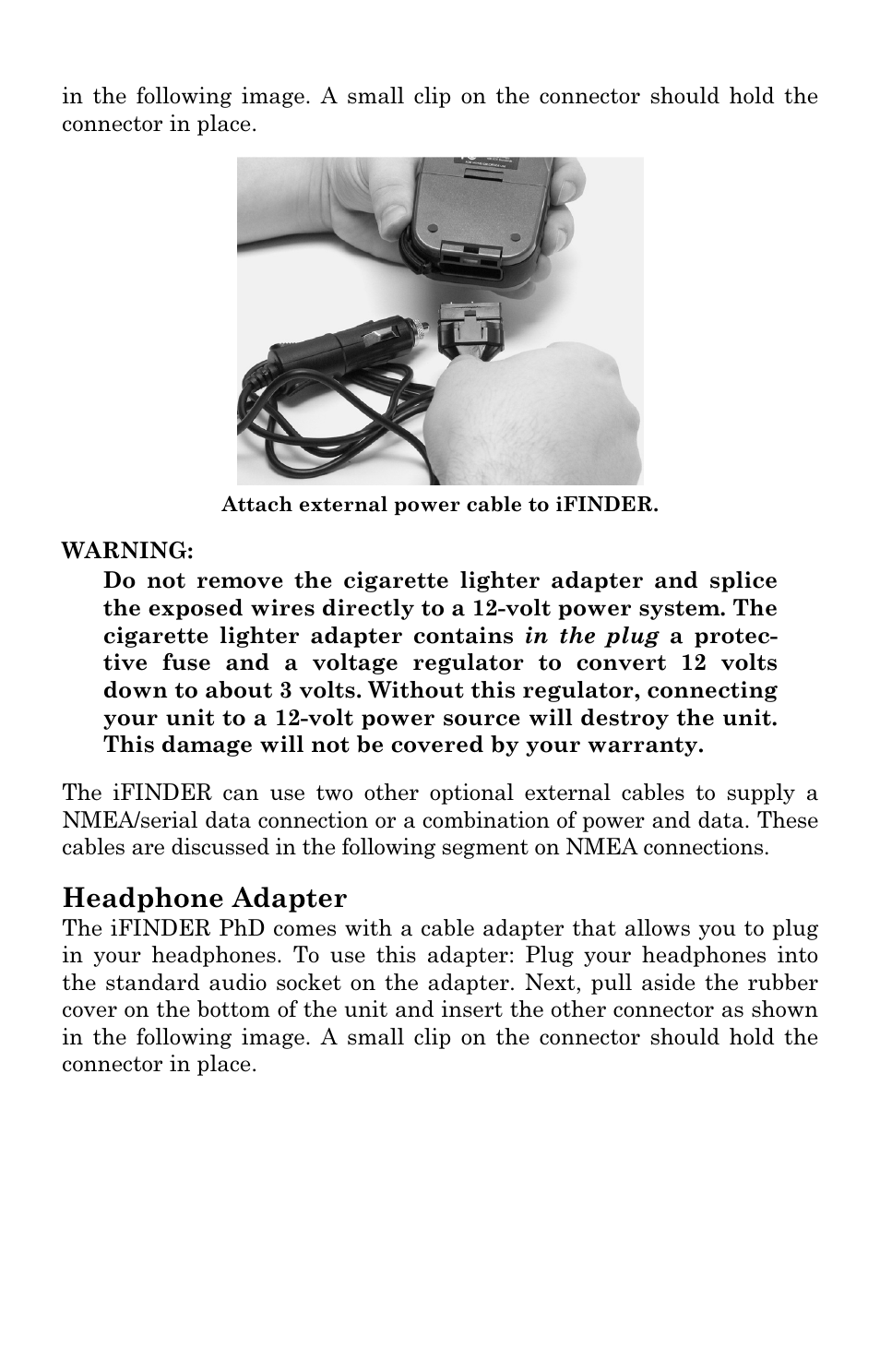 Headphone adapter | Lowrance electronic Mapping GPS & MP3 Player User Manual | Page 15 / 124