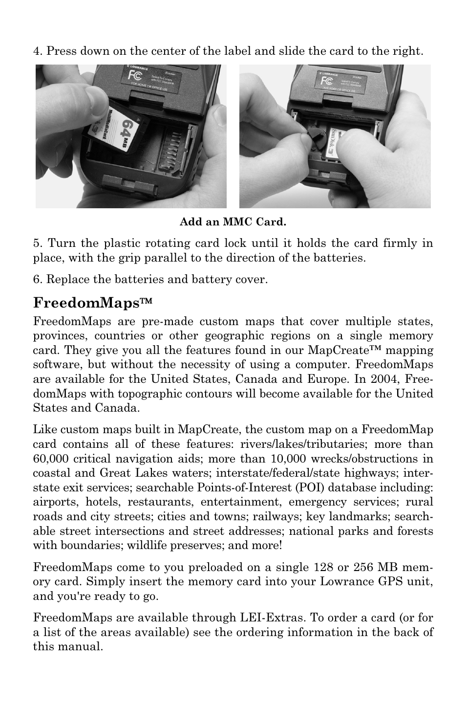 Freedommaps | Lowrance electronic Mapping GPS & MP3 Player User Manual | Page 18 / 124