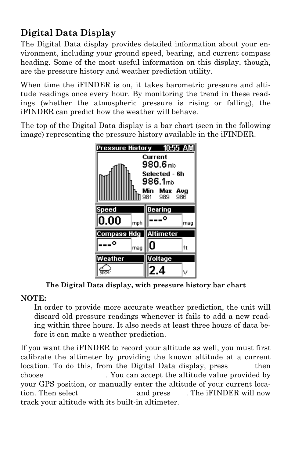 Digital data display | Lowrance electronic Mapping GPS & MP3 Player User Manual | Page 39 / 124