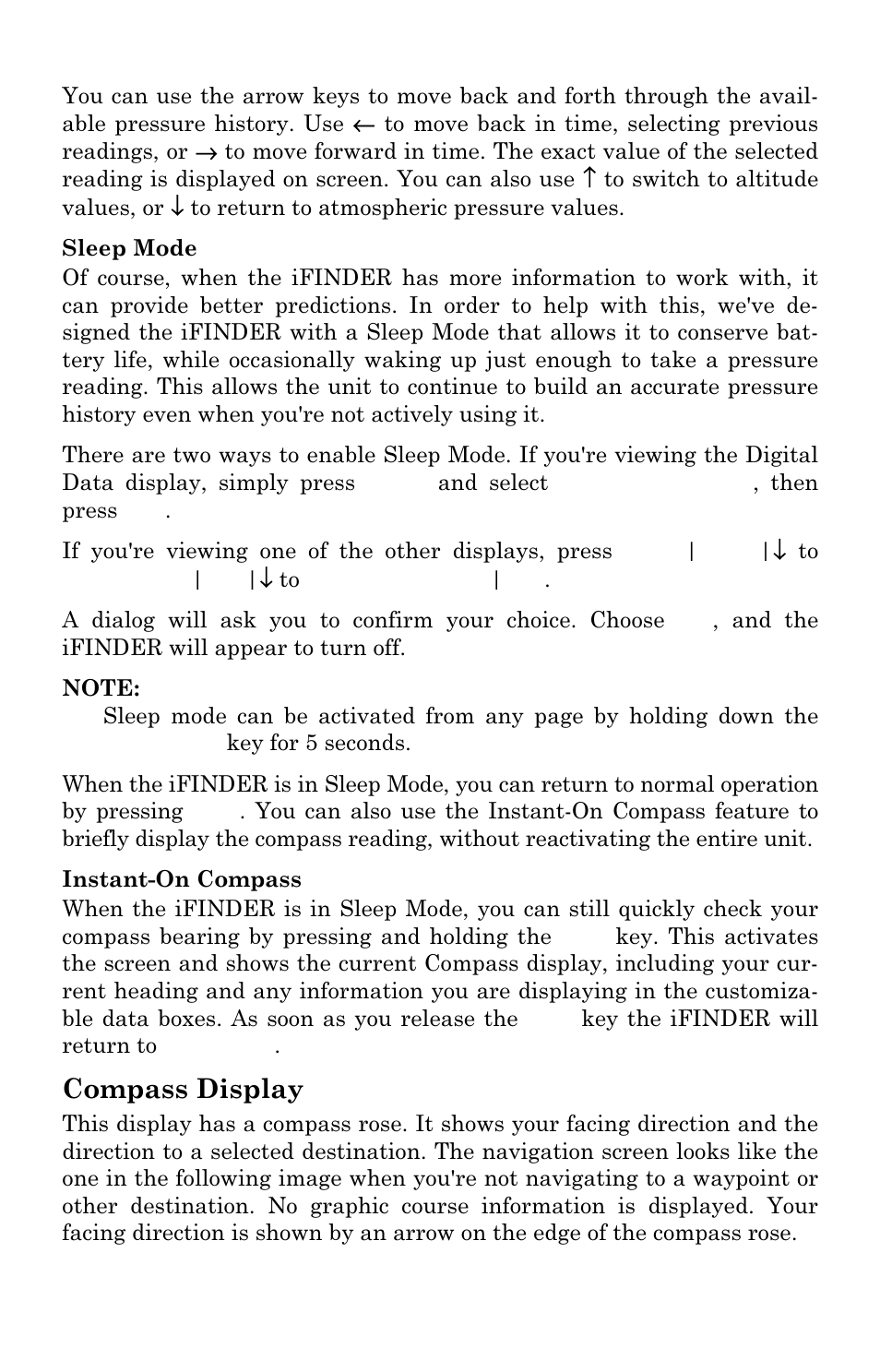Compass display | Lowrance electronic Mapping GPS & MP3 Player User Manual | Page 40 / 124
