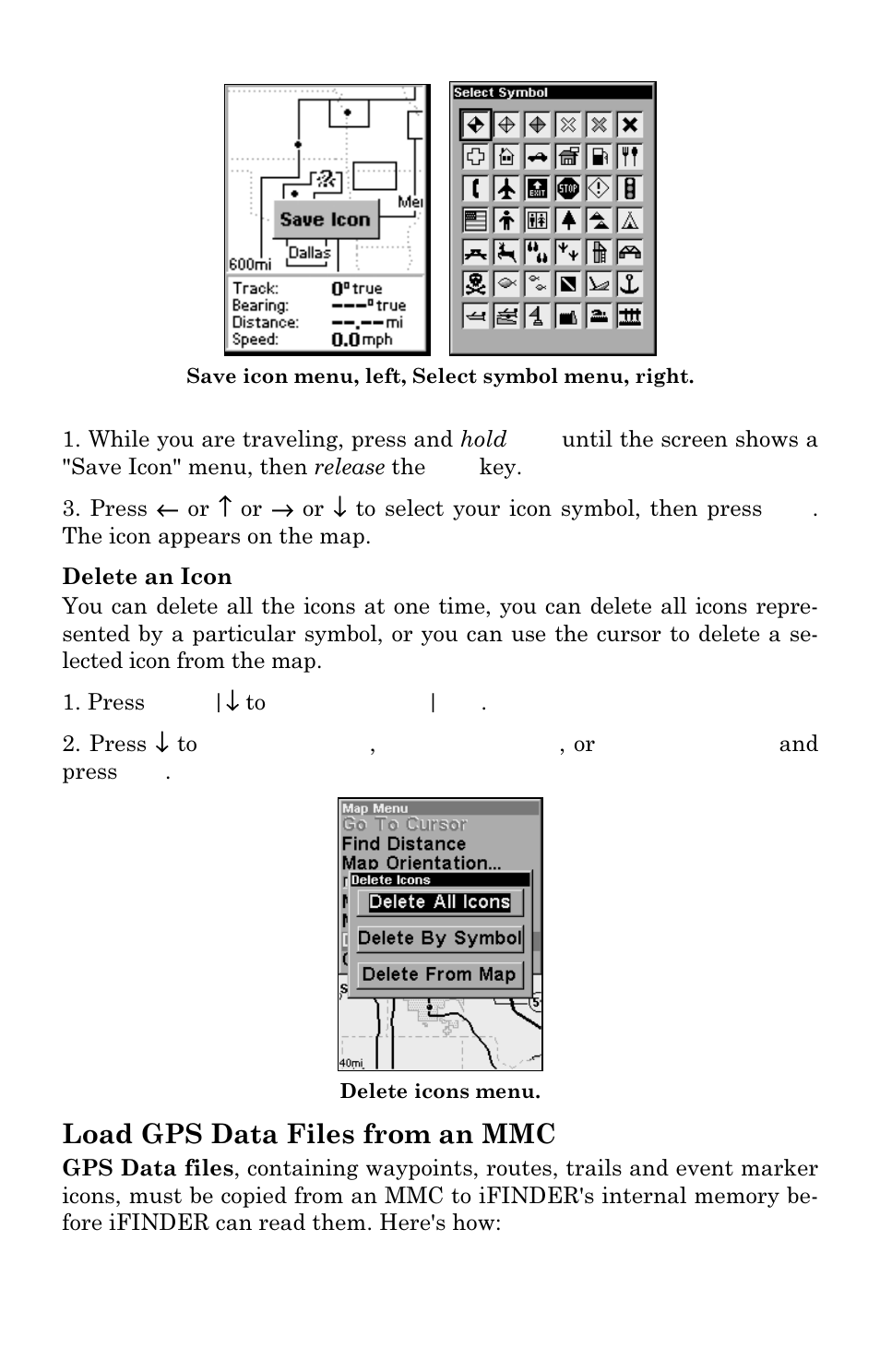 Load gps data files from an mmc | Lowrance electronic Mapping GPS & MP3 Player User Manual | Page 47 / 124