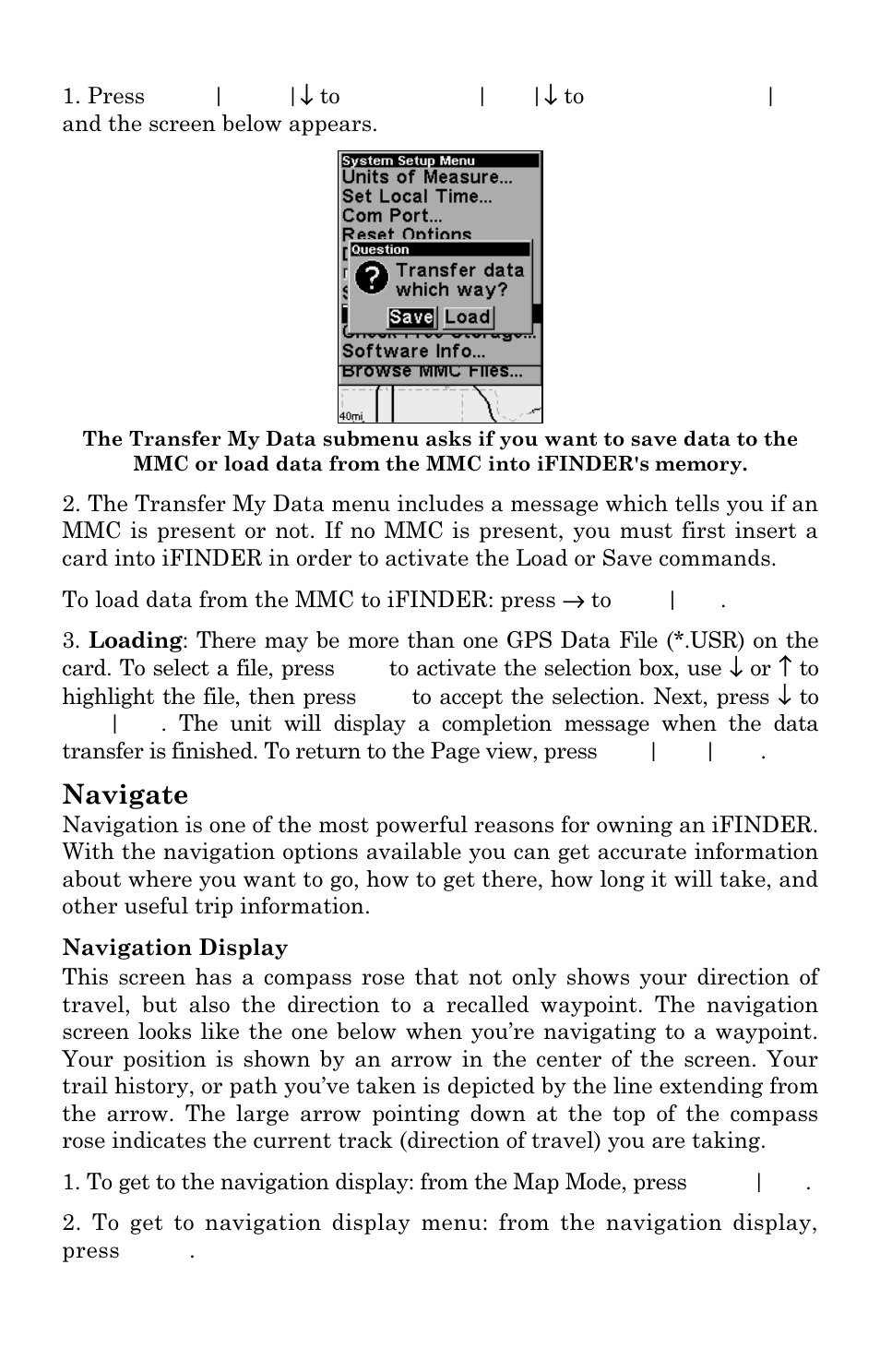 Navigate | Lowrance electronic Mapping GPS & MP3 Player User Manual | Page 48 / 124