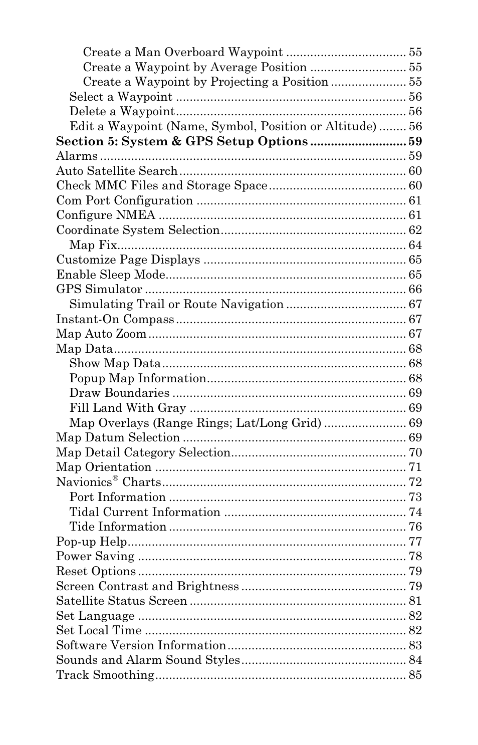 Lowrance electronic Mapping GPS & MP3 Player User Manual | Page 5 / 124