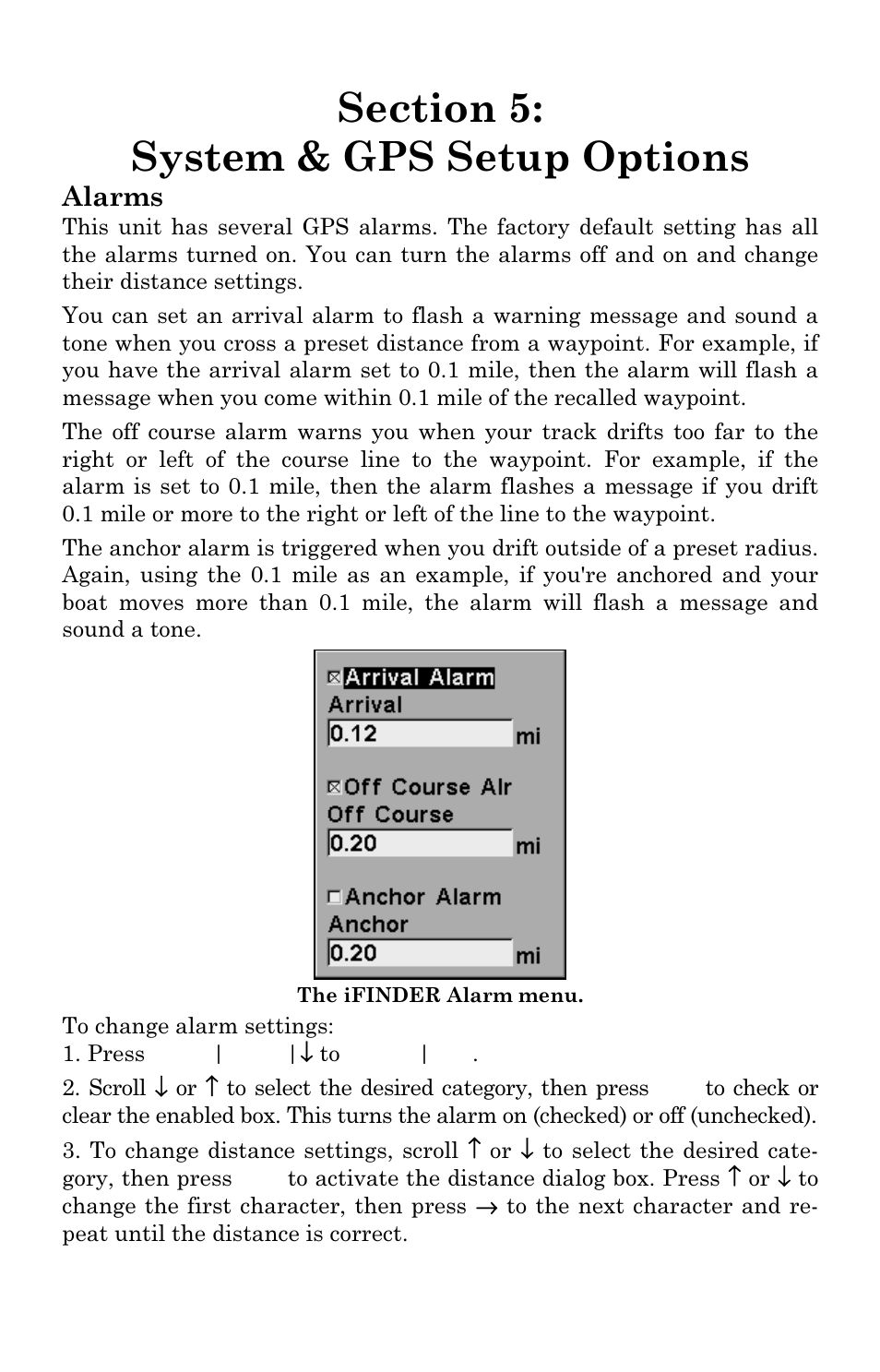 Alarms | Lowrance electronic Mapping GPS & MP3 Player User Manual | Page 65 / 124