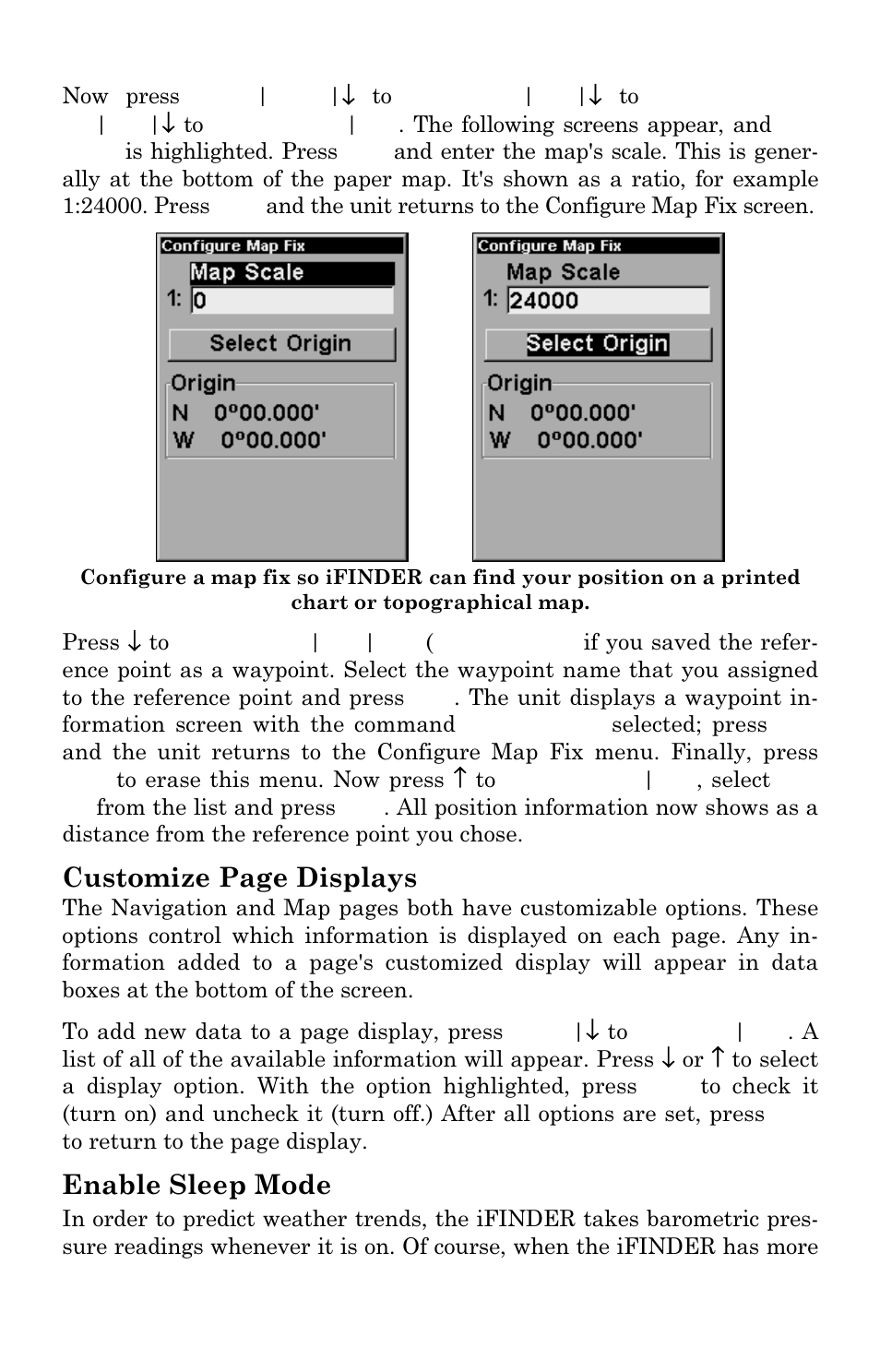 Customize page displays, Enable sleep mode | Lowrance electronic Mapping GPS & MP3 Player User Manual | Page 71 / 124