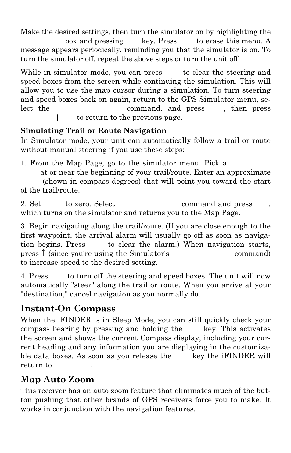Instant-on compass, Map auto zoom | Lowrance electronic Mapping GPS & MP3 Player User Manual | Page 73 / 124