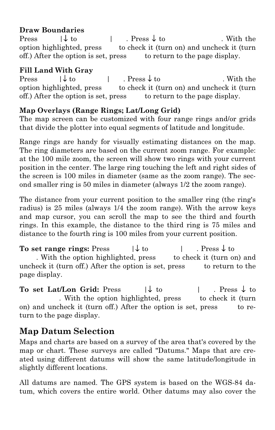 Map datum selection | Lowrance electronic Mapping GPS & MP3 Player User Manual | Page 75 / 124