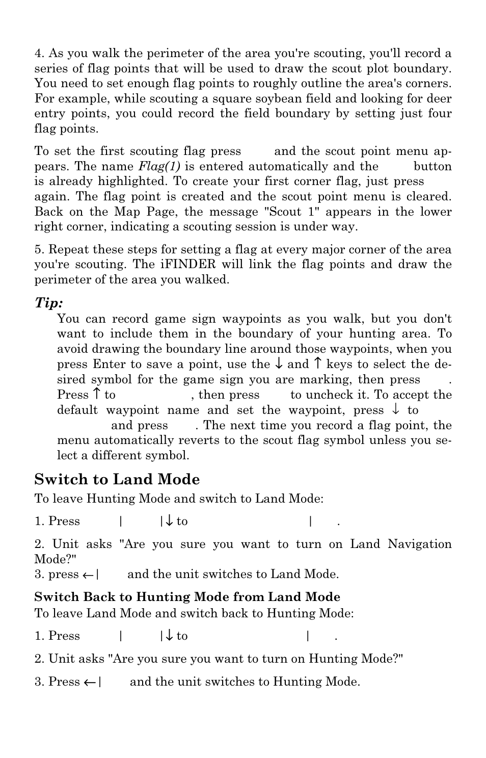 Switch to land mode | Lowrance electronic Handheld Mapping GPS Receiver User Manual | Page 122 / 140