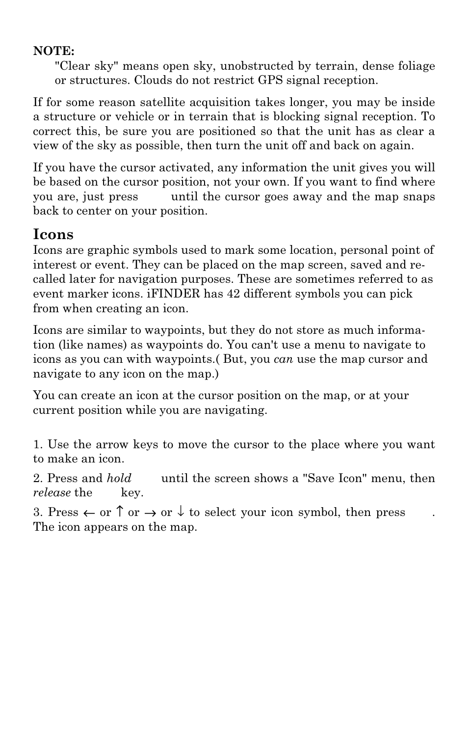 Icons | Lowrance electronic Handheld Mapping GPS Receiver User Manual | Page 57 / 140