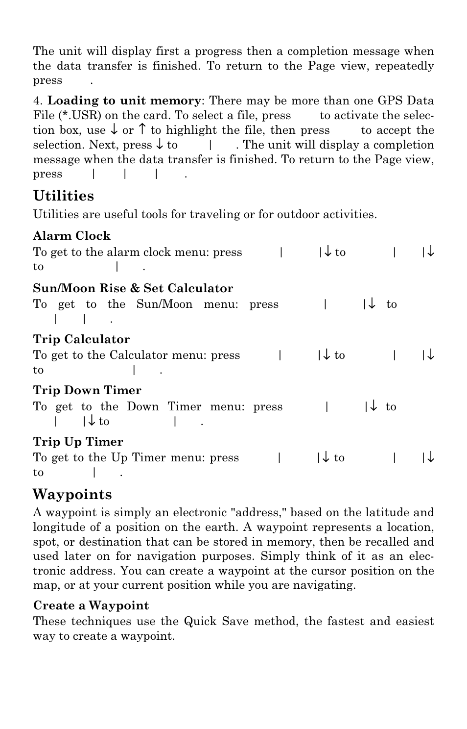 Utilities, Waypoints | Lowrance electronic Handheld Mapping GPS Receiver User Manual | Page 69 / 140