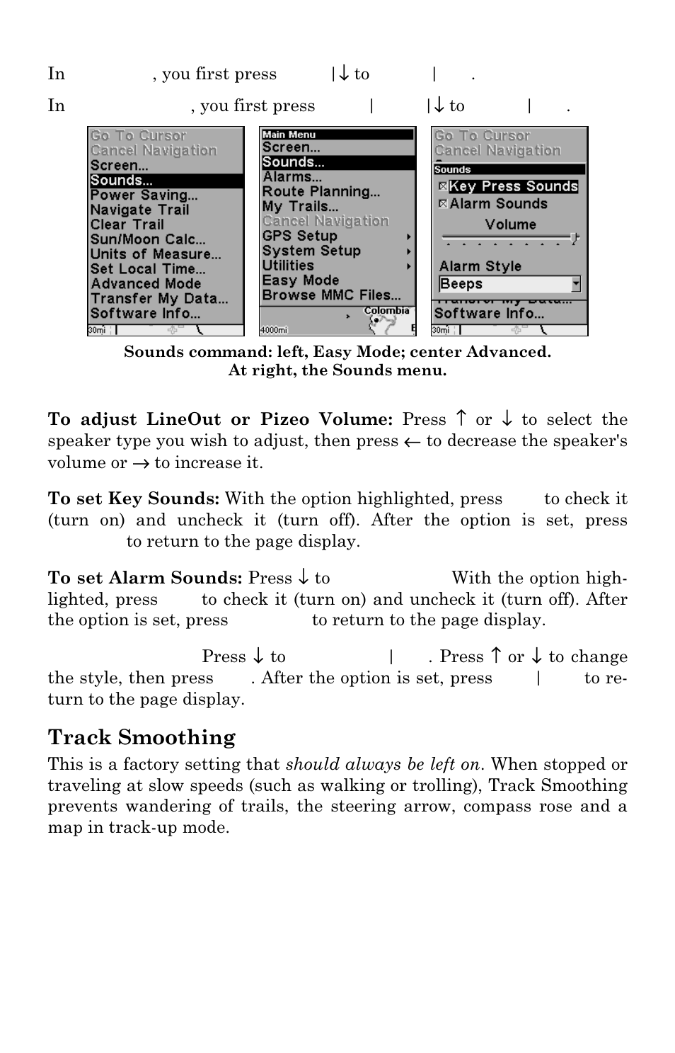 Track smoothing | Lowrance electronic Handheld Mapping GPS Receiver User Manual | Page 97 / 140