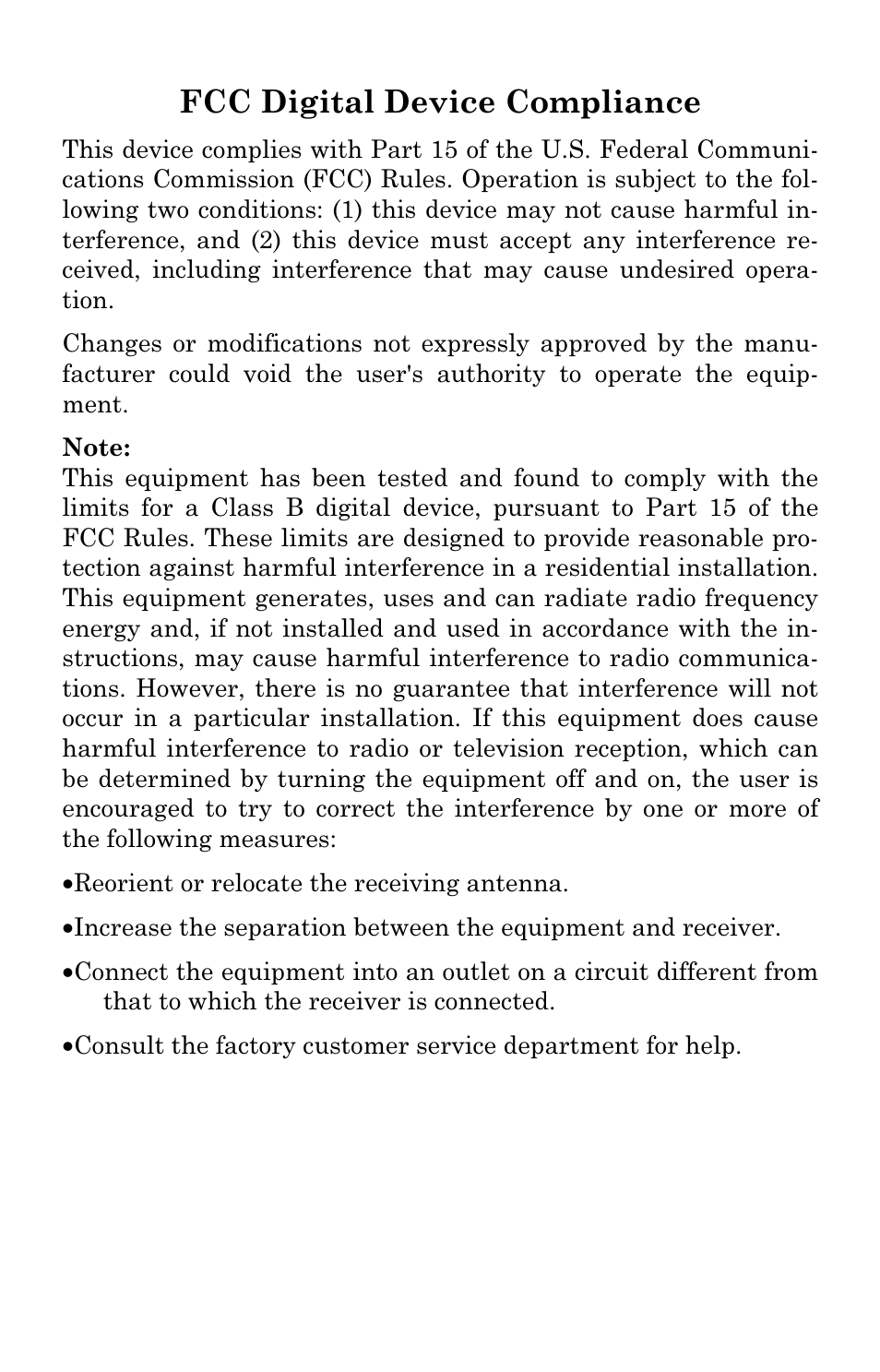 Fcc digital device compliance | Lowrance electronic LVR-850 User Manual | Page 5 / 40
