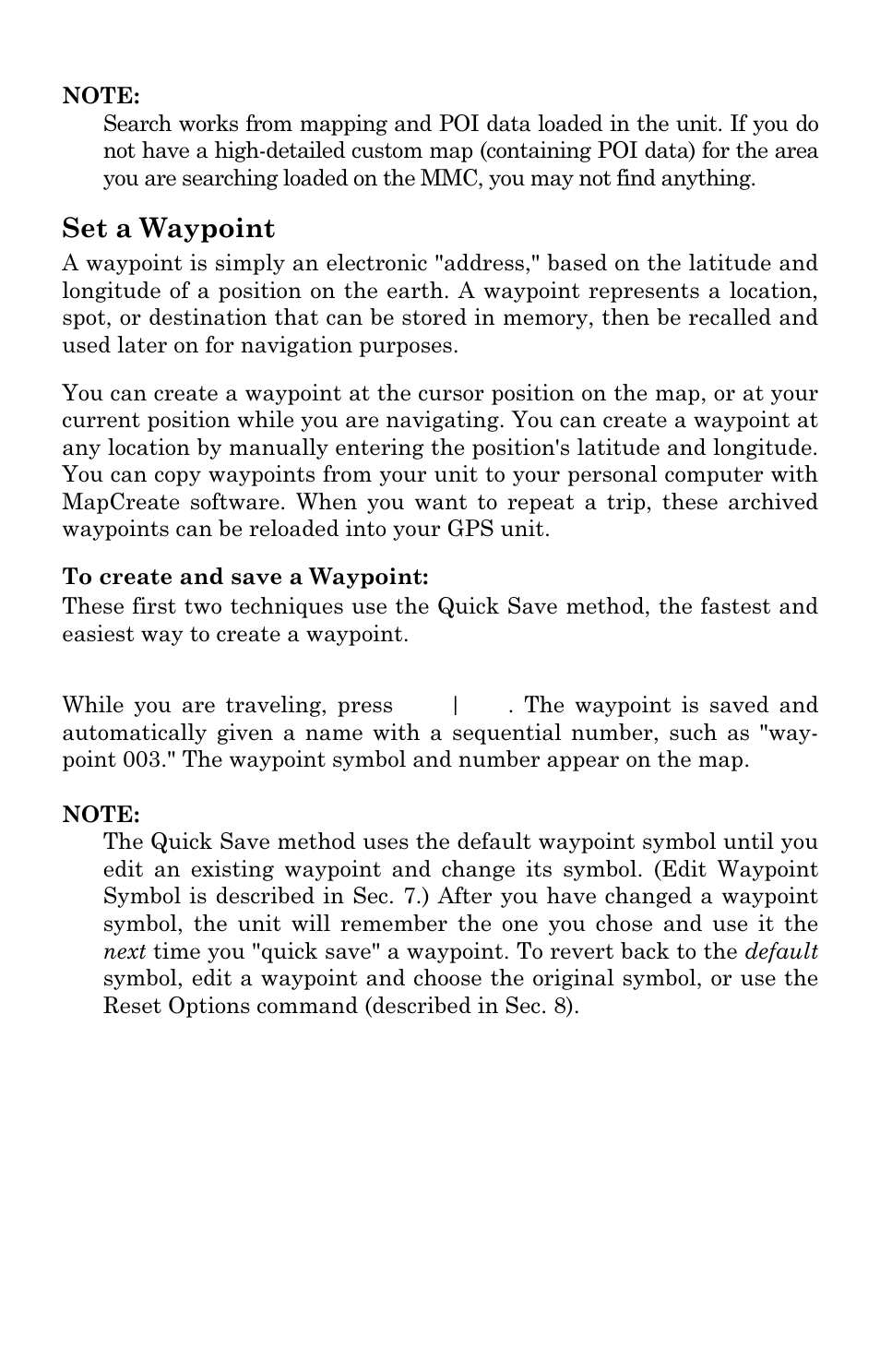 Set a waypoint | Lowrance electronic LMS 335C DF User Manual | Page 125 / 216
