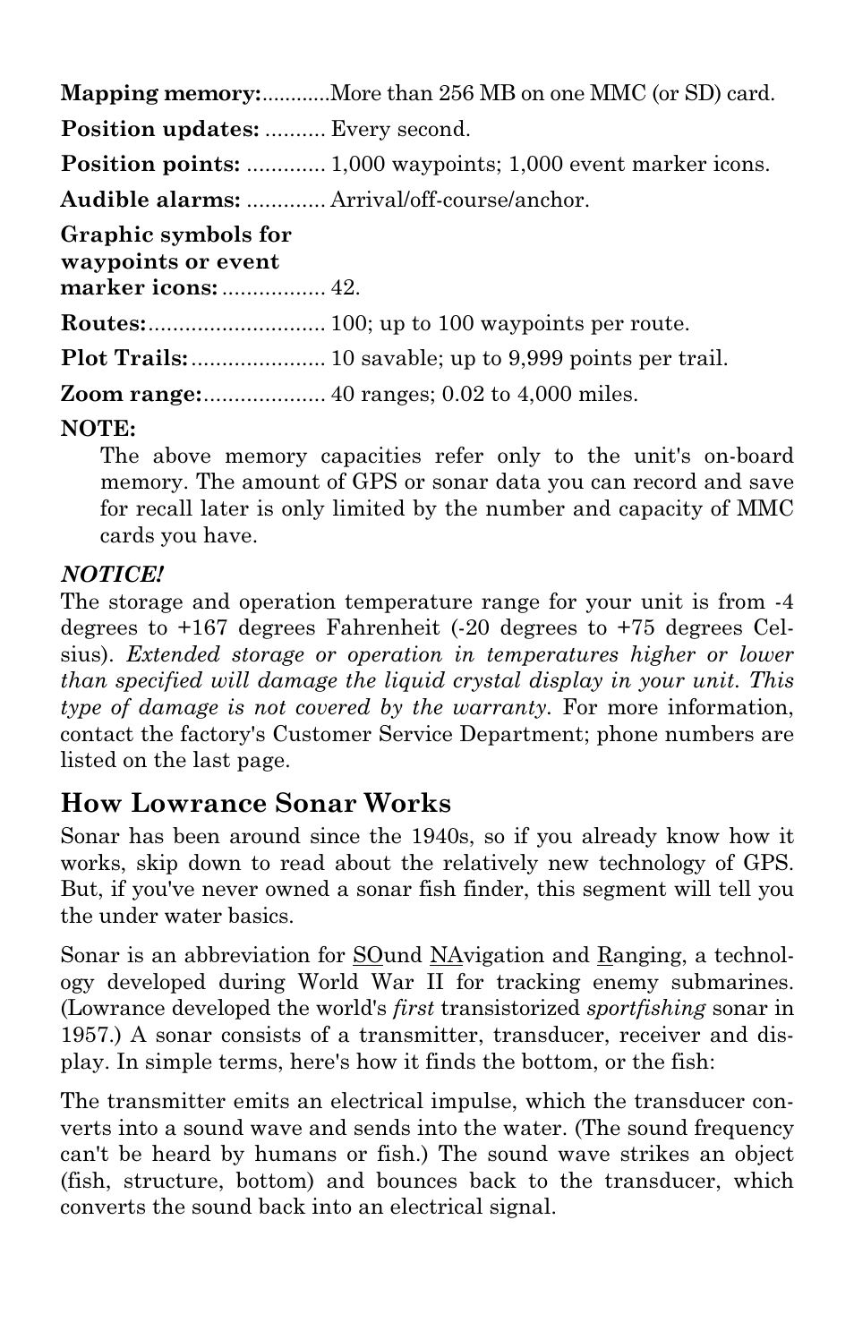 How lowrance sonar works | Lowrance electronic LMS 335C DF User Manual | Page 13 / 216