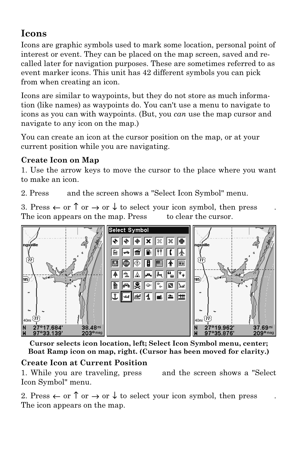 Icons | Lowrance electronic LMS 335C DF User Manual | Page 140 / 216