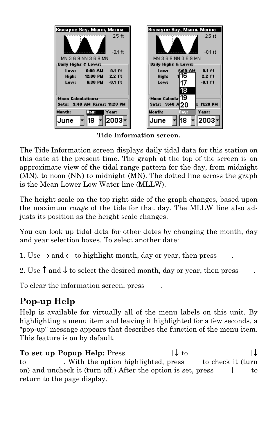 Pop-up help | Lowrance electronic LMS 335C DF User Manual | Page 171 / 216
