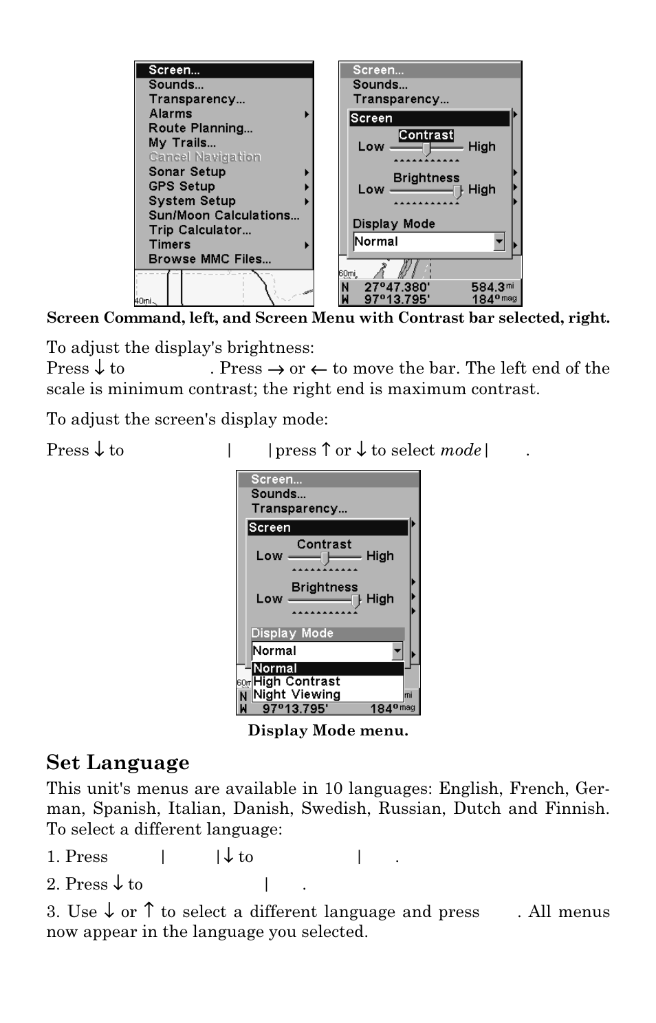 Set language | Lowrance electronic LMS 335C DF User Manual | Page 174 / 216