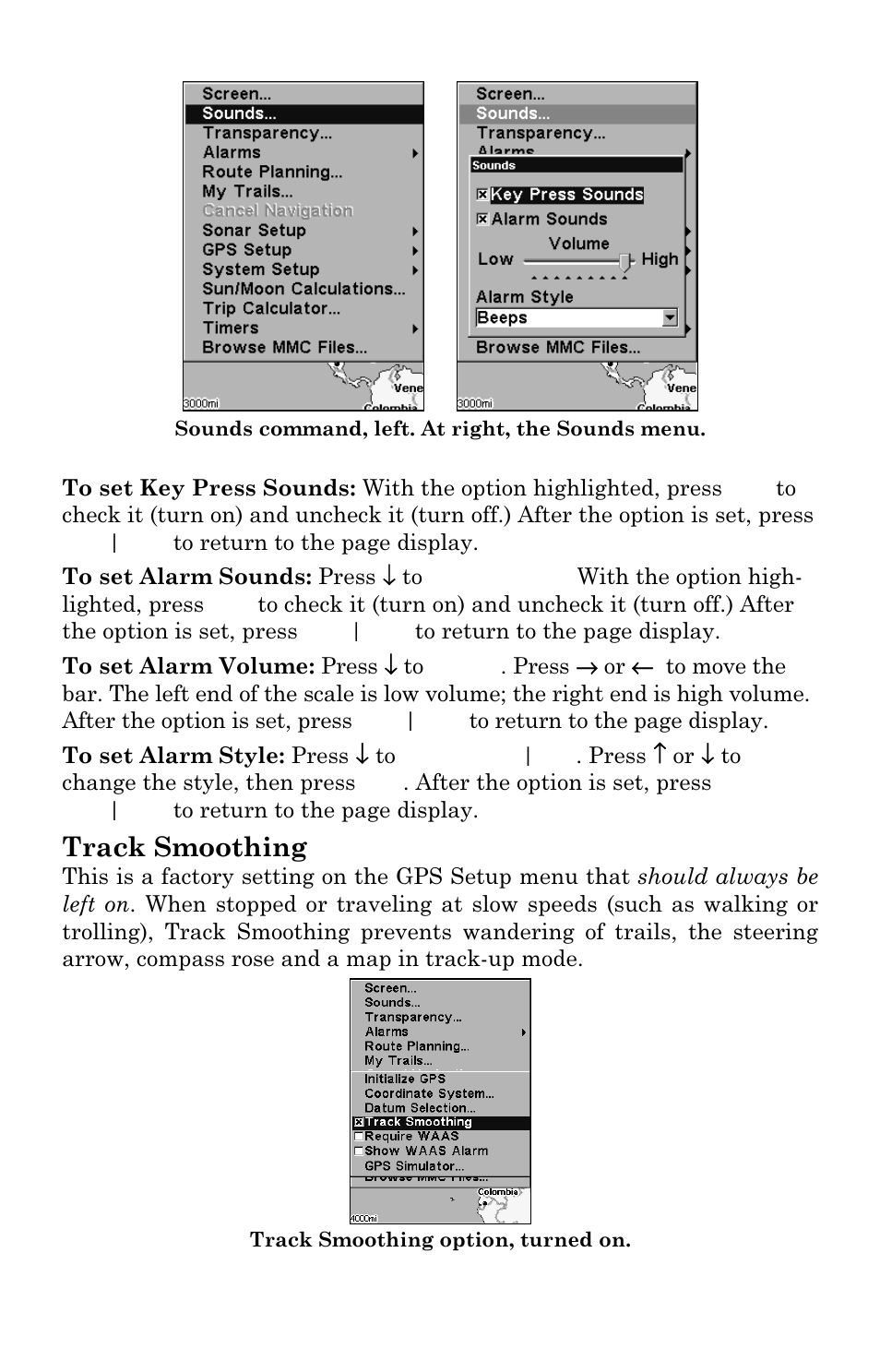 Track smoothing | Lowrance electronic LMS 335C DF User Manual | Page 177 / 216