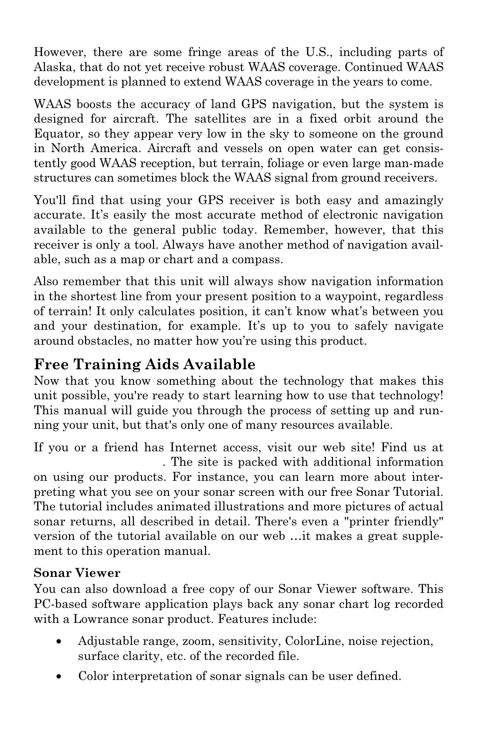 Free training aids available | Lowrance electronic LMS 335C DF User Manual | Page 18 / 216