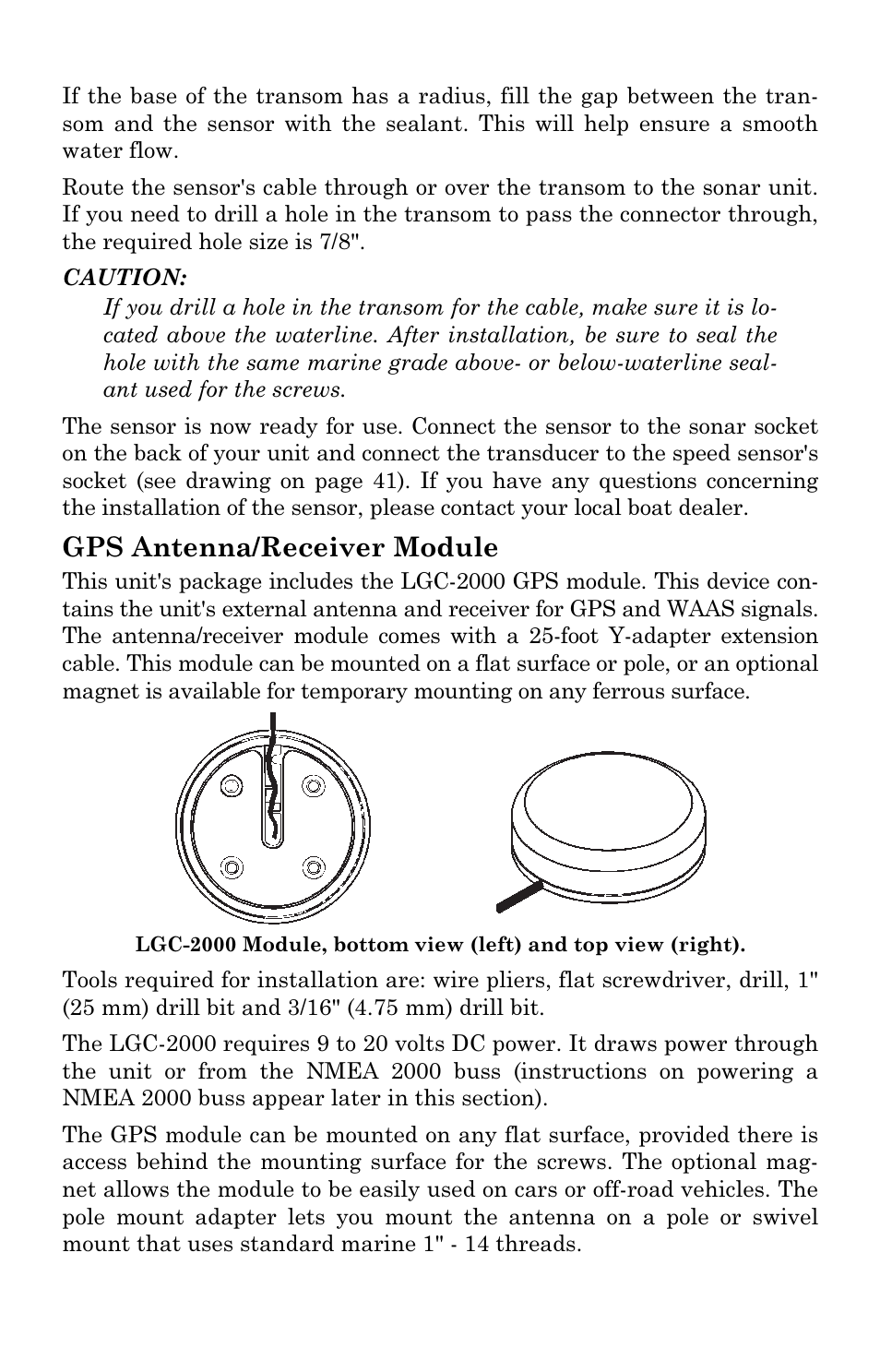 Gps antenna/receiver module | Lowrance electronic LMS 335C DF User Manual | Page 40 / 216