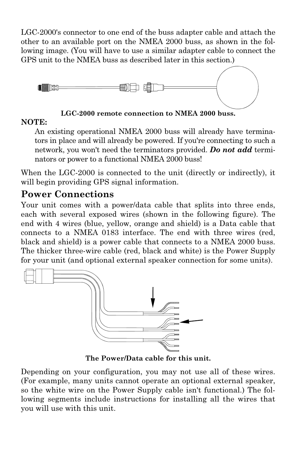 Power connections | Lowrance electronic LMS 335C DF User Manual | Page 44 / 216