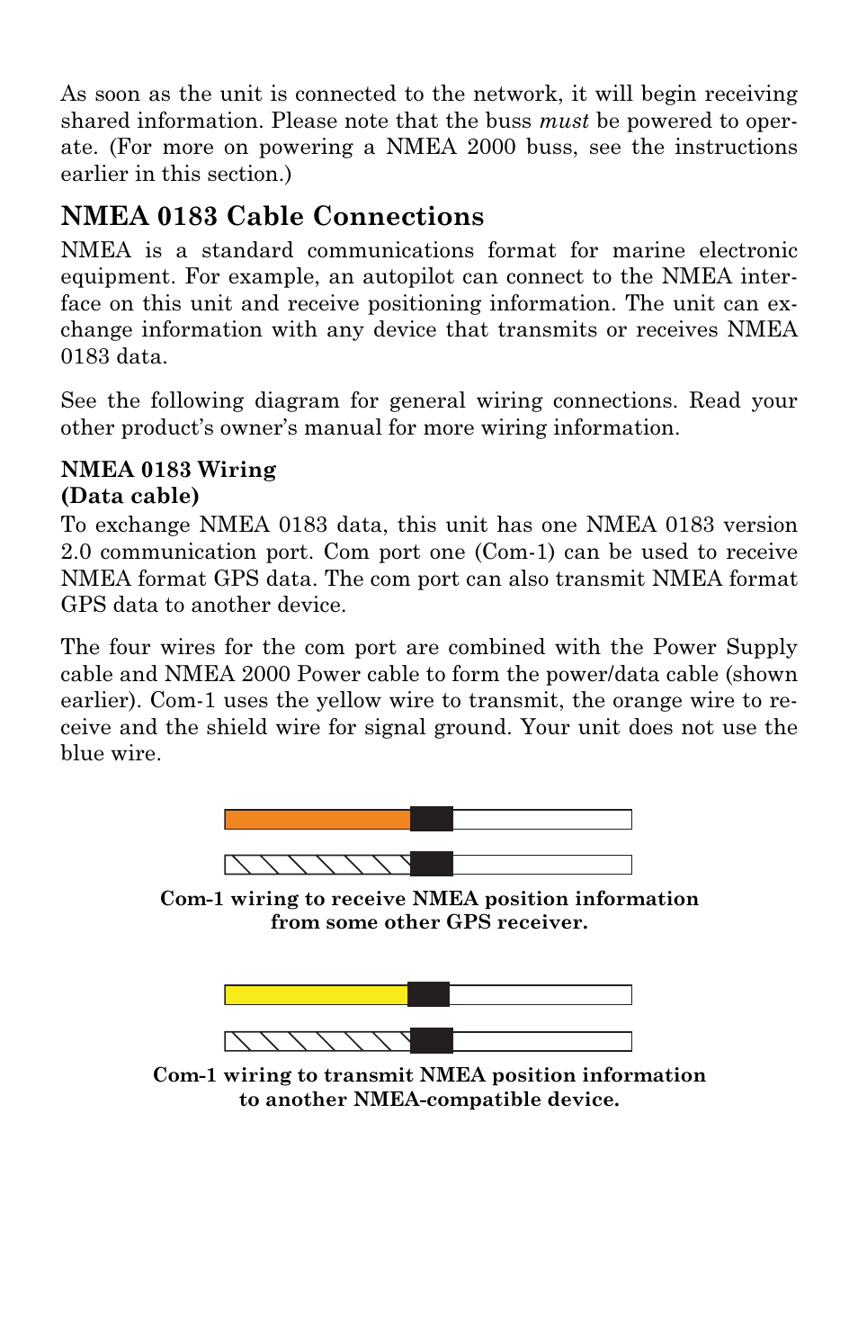 Nmea 0183 cable connections | Lowrance electronic LMS 335C DF User Manual | Page 48 / 216