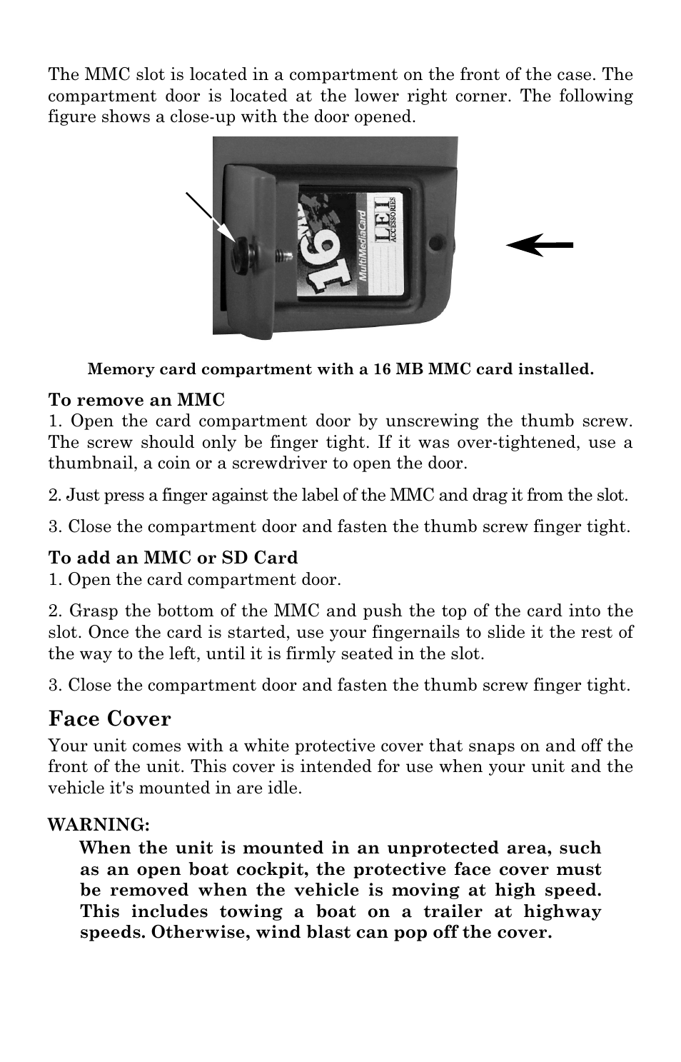 Face cover | Lowrance electronic LMS 335C DF User Manual | Page 53 / 216