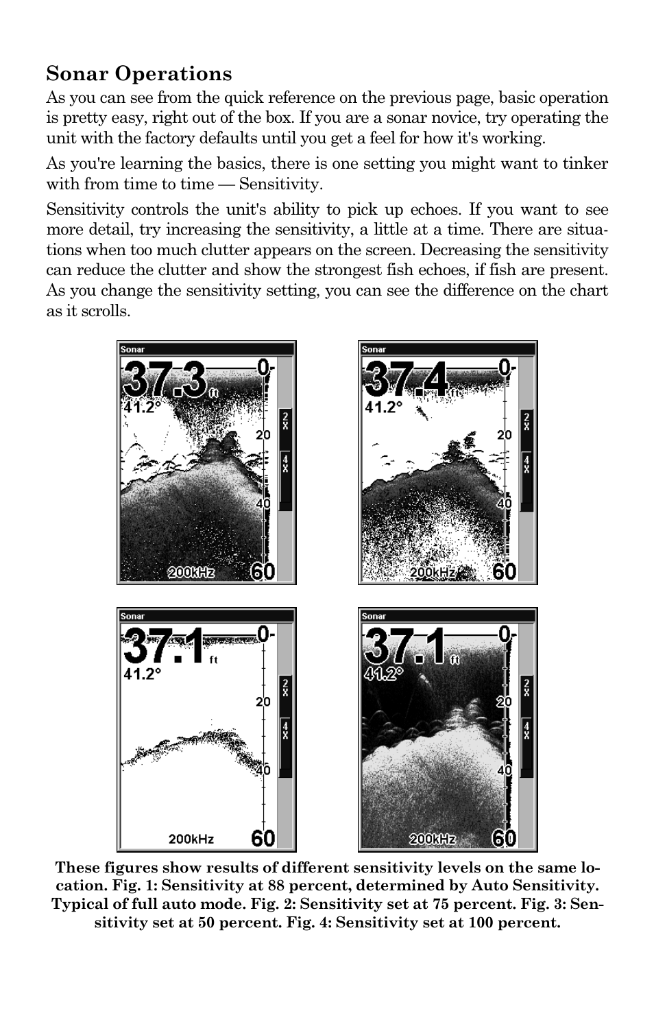 Sonar operations | Lowrance electronic LMS 335C DF User Manual | Page 64 / 216
