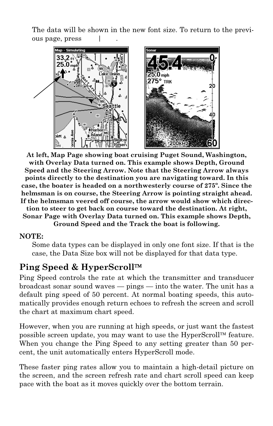 Ping speed & hyperscroll | Lowrance electronic LMS 335C DF User Manual | Page 85 / 216