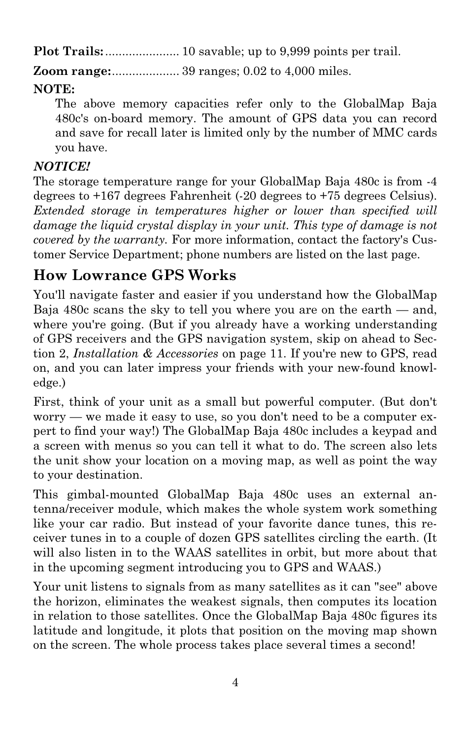 How lowrance gps works | Lowrance electronic Lowrance GlobalMap Baja 480C User Manual | Page 10 / 140