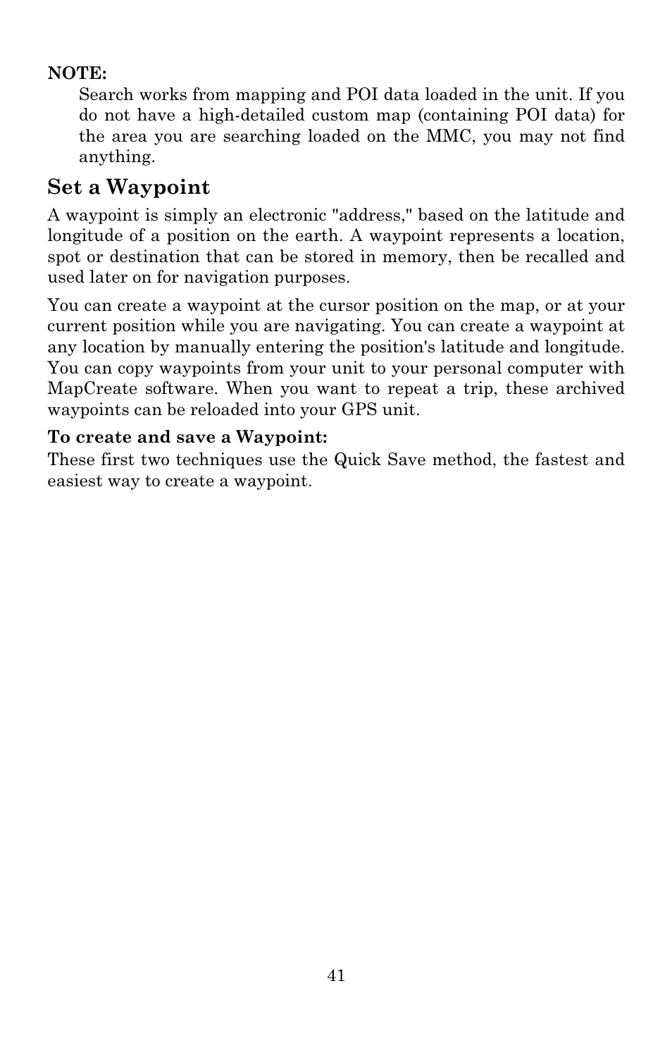 Set a waypoint | Lowrance electronic Lowrance GlobalMap Baja 480C User Manual | Page 47 / 140