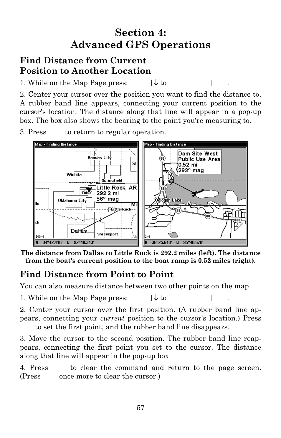 Find distance from point to point | Lowrance electronic Lowrance GlobalMap Baja 480C User Manual | Page 63 / 140