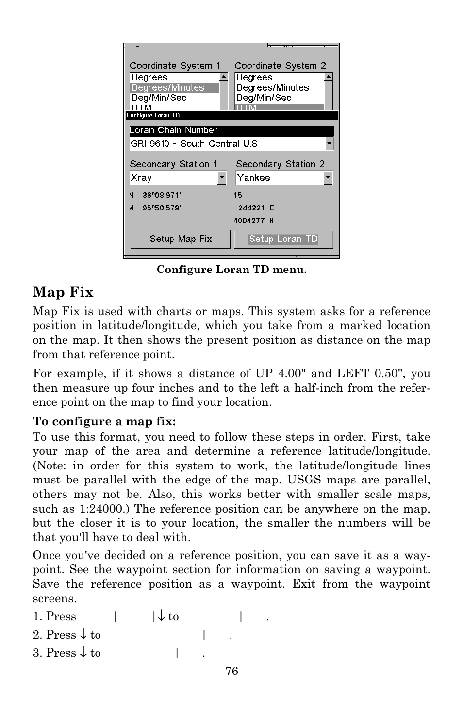 Map fix | Lowrance electronic Lowrance GlobalMap Baja 480C User Manual | Page 82 / 140