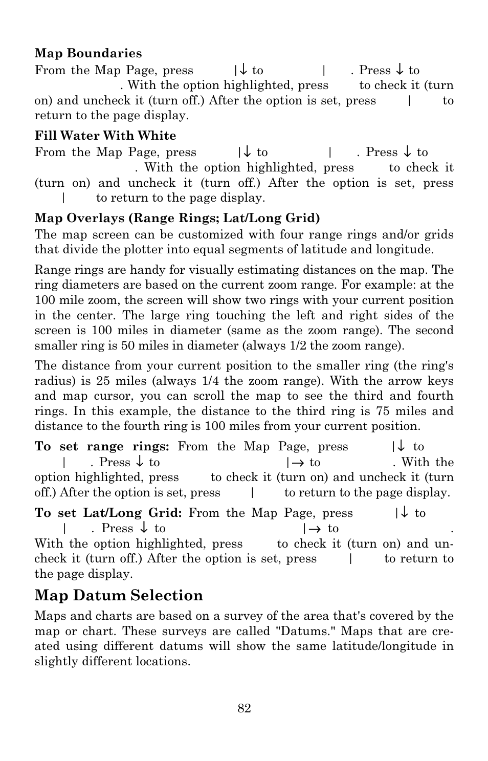 Map datum selection | Lowrance electronic Lowrance GlobalMap Baja 480C User Manual | Page 88 / 140