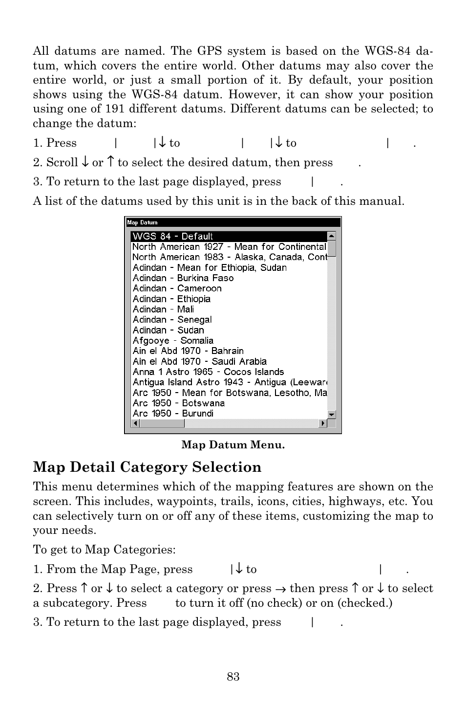 Map detail category selection | Lowrance electronic Lowrance GlobalMap Baja 480C User Manual | Page 89 / 140