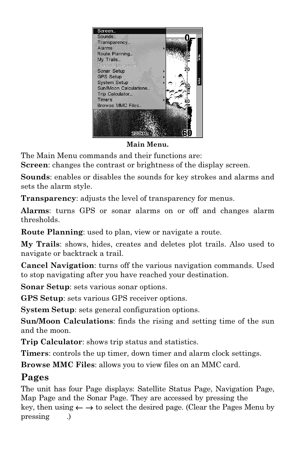 Pages | Lowrance electronic LMS-334c iGPS User Manual | Page 105 / 204