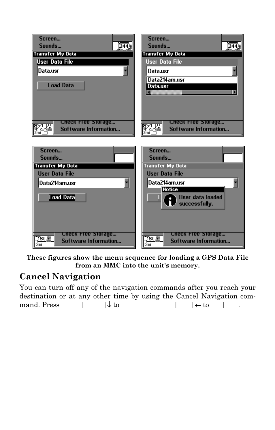 Cancel navigation | Lowrance electronic LMS-334c iGPS User Manual | Page 133 / 204