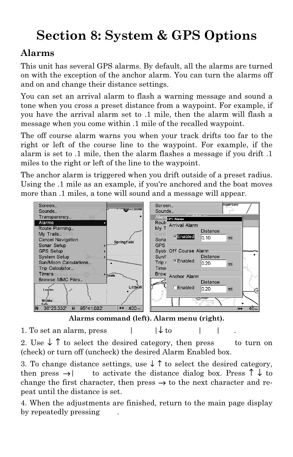 Alarms | Lowrance electronic LMS-334c iGPS User Manual | Page 149 / 204